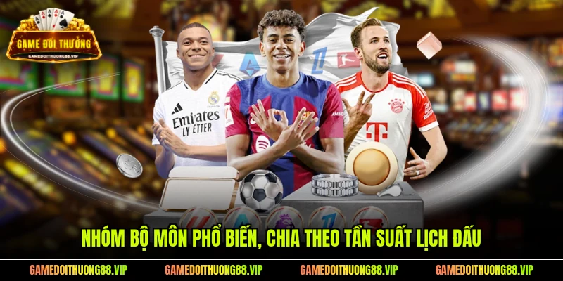 Nhóm bộ môn phổ biến, chia theo tần suất lịch đấu